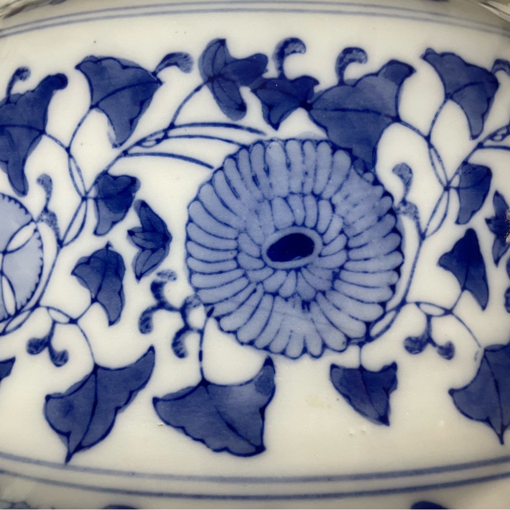 Vintage Large Chinese blue and white porcelain ink wash basin - Picture 2 of 12